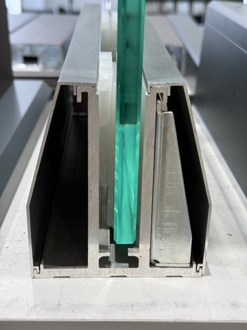 110X62 Sloped Trim Cover Aluminum Glass Handrail System | JIMEI Glass Railing Profile