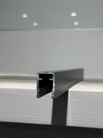 20×28 Flat-Top Aluminum Handrail Tube 2.0mm Wall | JIMEI Glass Railing Profile
